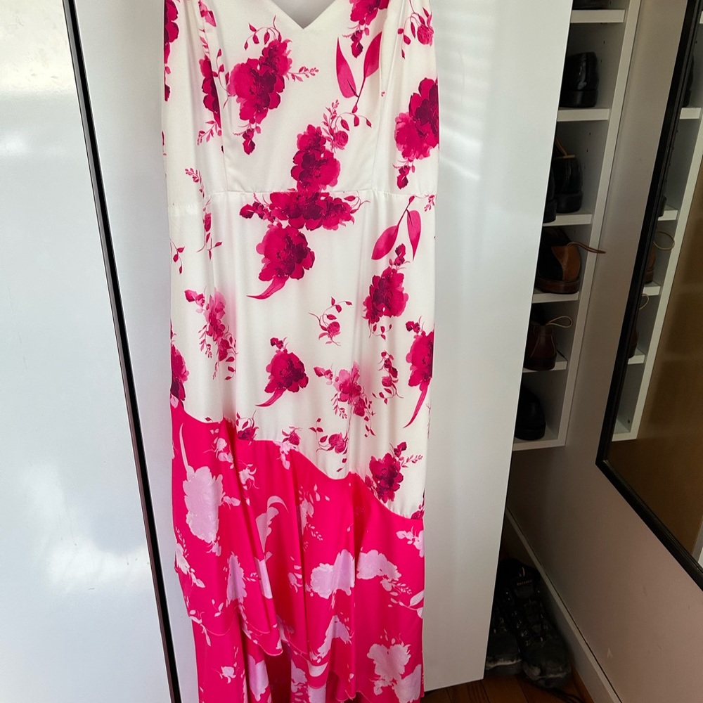 Floral Maxi Dress in Pink and White